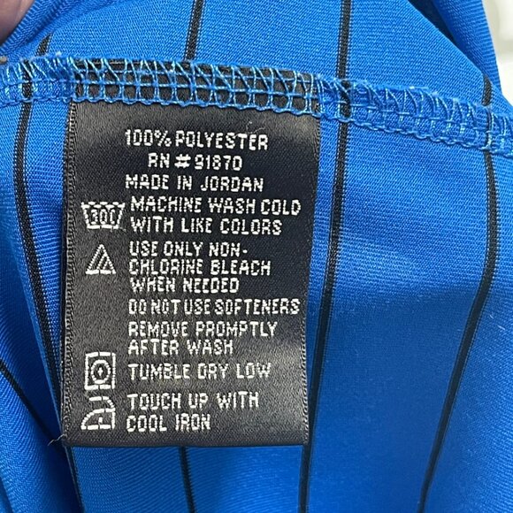 Pebble Beach Performance Golf Polo Mens Size M Royal Blue Striped Knit Preppy - Picture 7 of 10